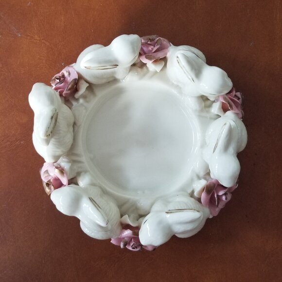 ABC Distributing Easter Bunny and Roses Pillar Candle Holder - Picture 2 of 4